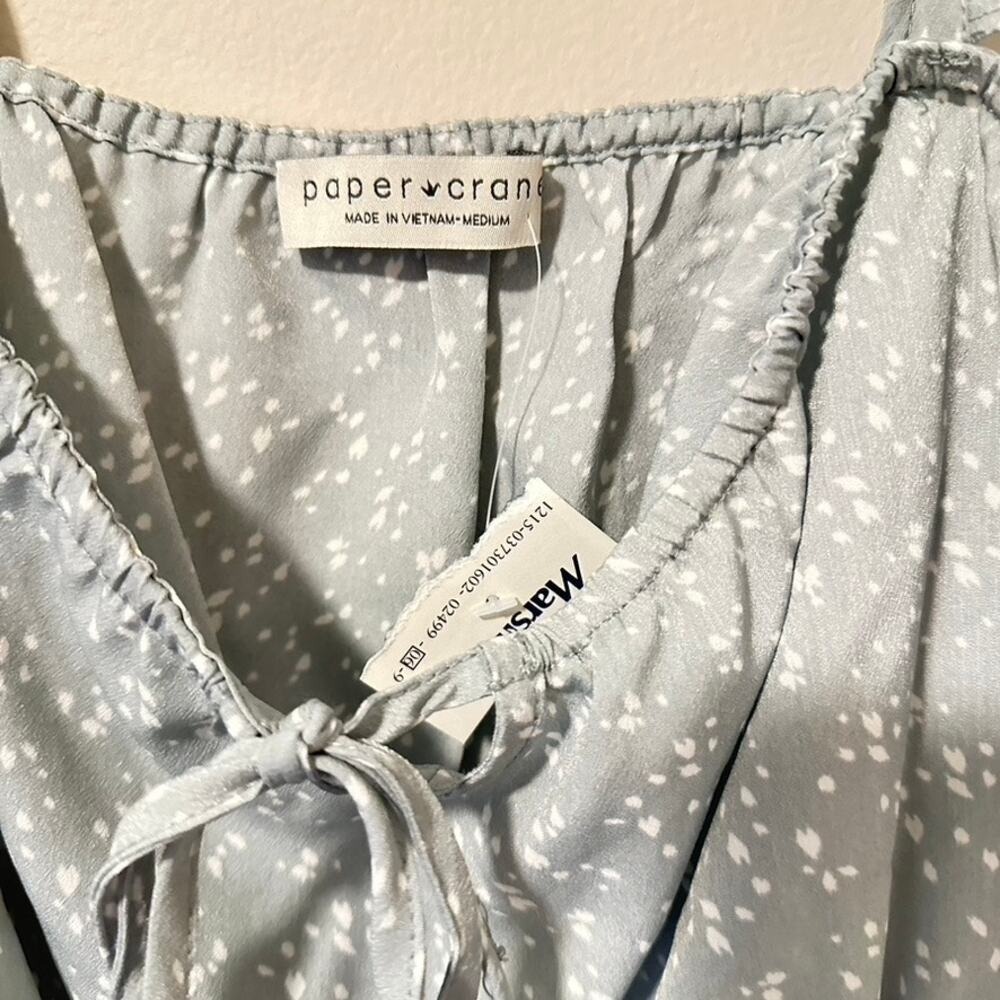 paper crane top blue with white design NWT Size Medium
